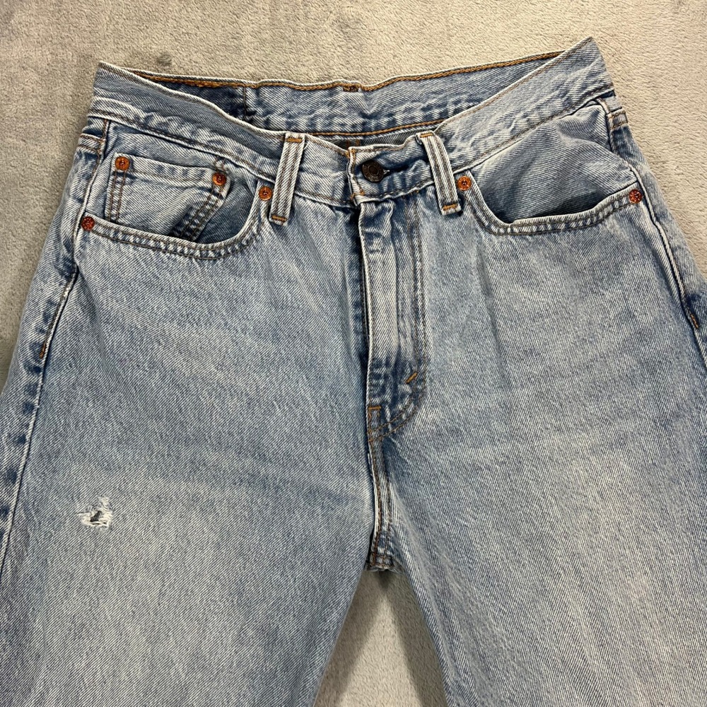 Levis 565 97 Loose Fit Straight Men 30x30 Light Wash Blue Cotton Jeans - Picture 13 of 14